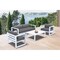 Armen Living Aelani Outdoor 4 piece Set in White Finish and Charcoal Cushions SETODAEWH - alternate 4